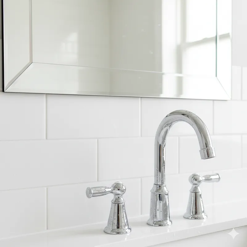 Azulejos e louças de casa de banho a brilhar