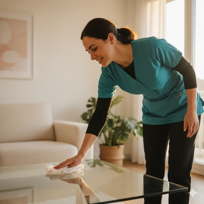 Membro da equipa House Shine a trabalhar