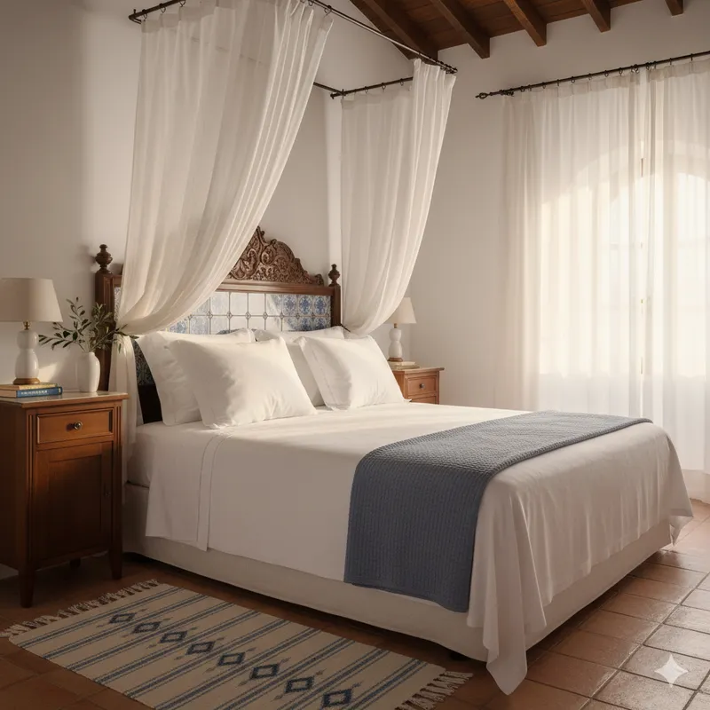 Quarto limpo com roupa de cama fresca